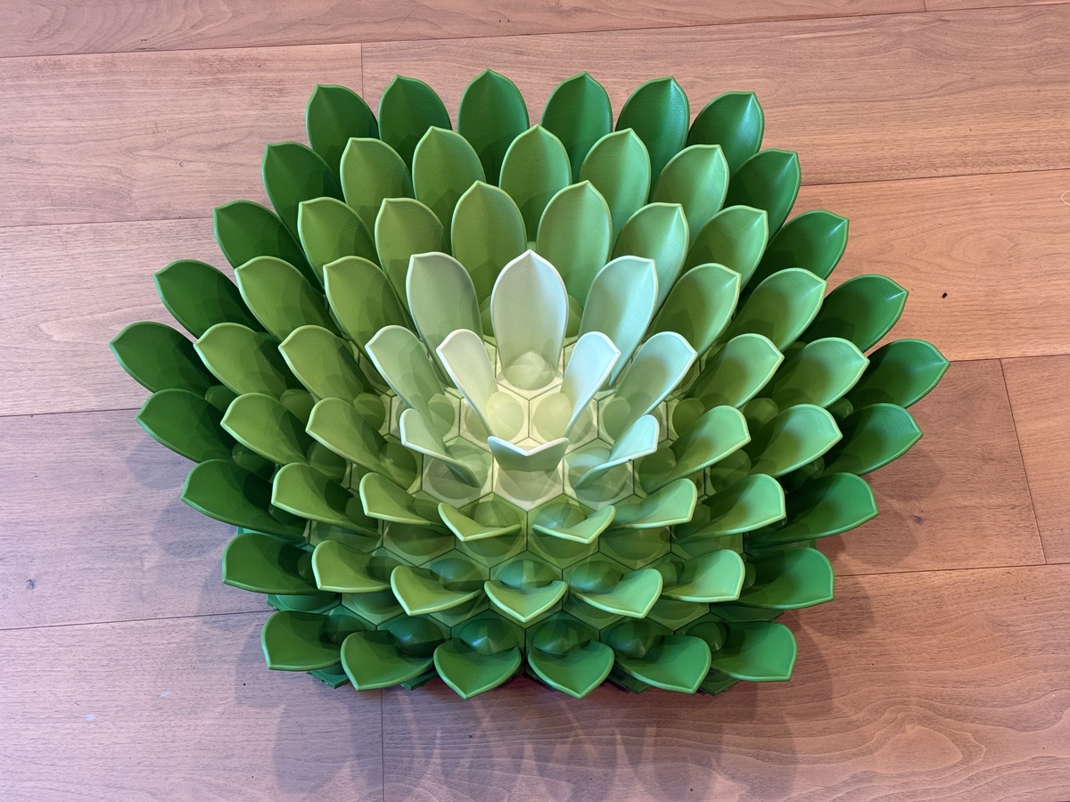 Succulent 3D Wall Art detail